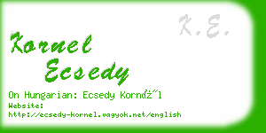 kornel ecsedy business card